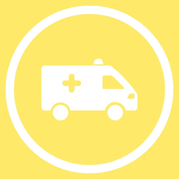 Icono circular del coche del hospital — Vector de stock