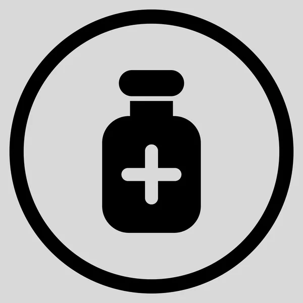 Medicinering behållare rundade ikonen — Stock vektor