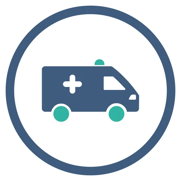 Icono circular del coche del hospital — Vector de stock