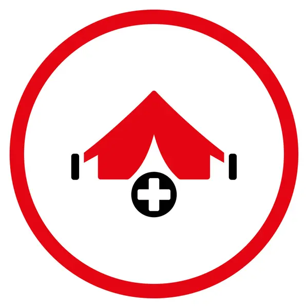 Icono redondeado hospital de campaña — Vector de stock