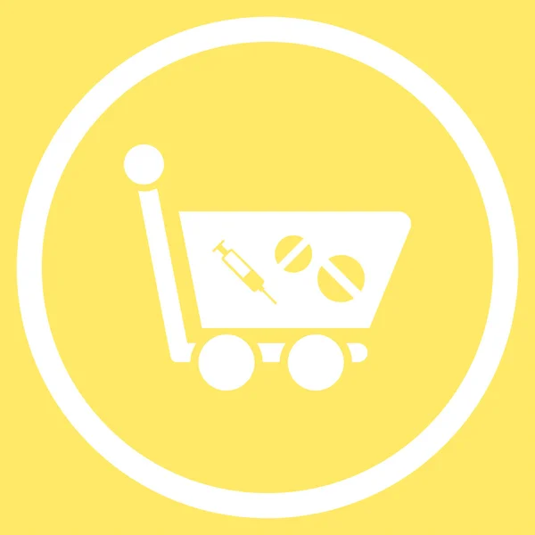 Medication Shopping Cart Rounded Icon — Stock Vector