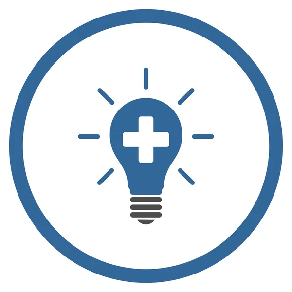 Icona arrotondata della lampada elettrica medica — Vettoriale Stock