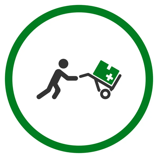 Icono circular de compras médicas — Vector de stock