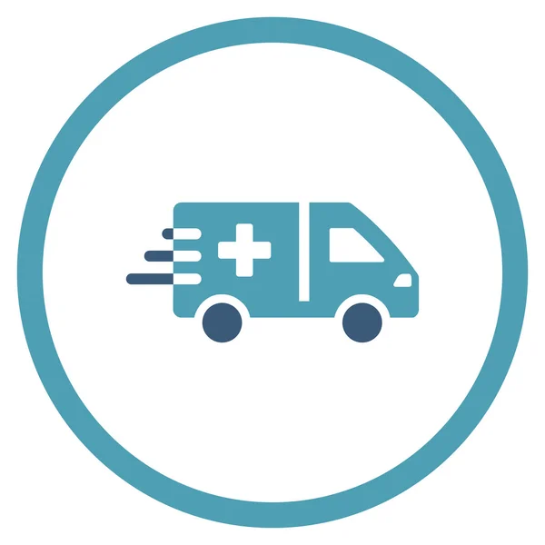 Icono redondeado de coche de ambulancia — Vector de stock