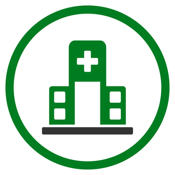 Sjukhusbyggnaden rundade ikonen — Stock vektor