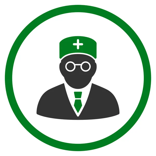 Principal médico redondeado icono — Vector de stock