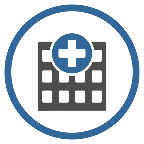 Kórházi bekarikázott ikon — Stock Vector