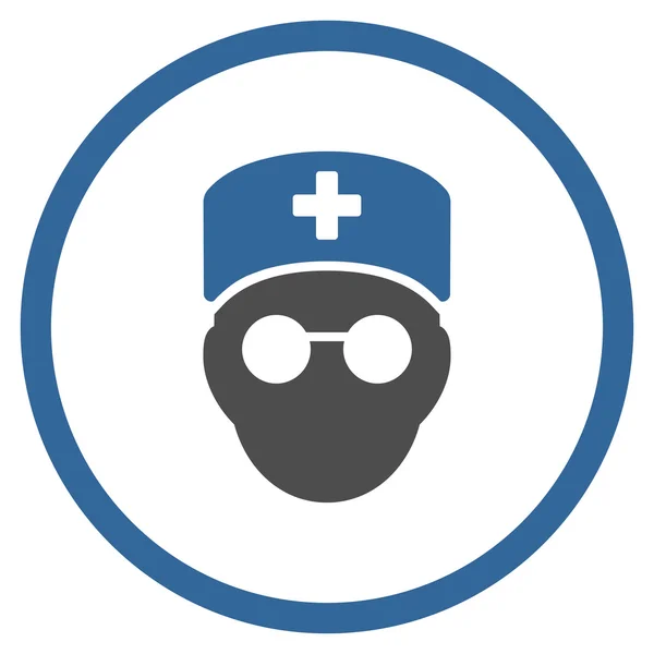 Medic hoofd afgerond pictogram — Stockvector