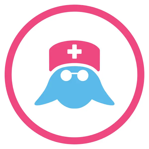 Zdravotní sestra hlavy zaoblené ikona — Stockový vektor