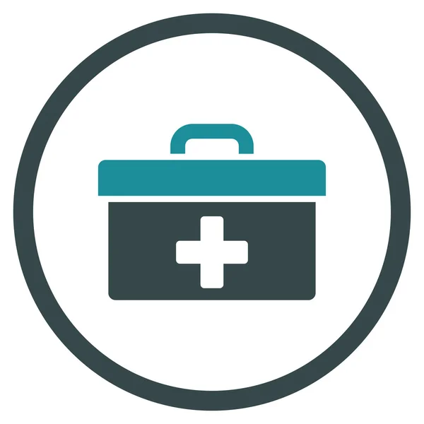 Icono redondeado de caja de herramientas de primeros auxilios — Vector de stock