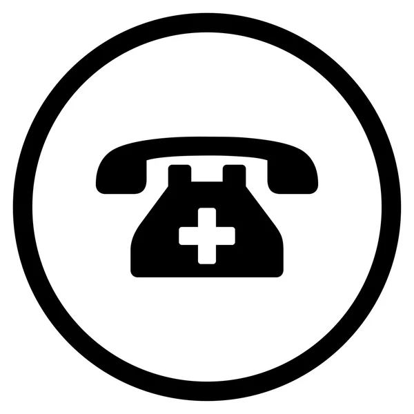 Hastane telefon yuvarlak simgesi — Stok Vektör