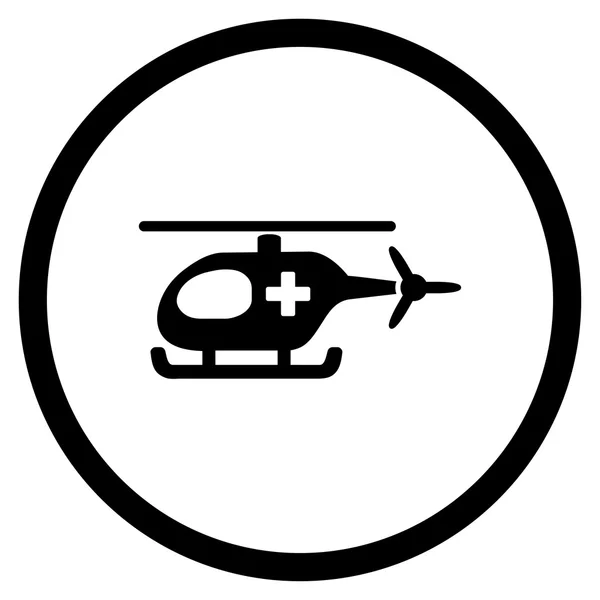 Noodgevallen helikopter afgeronde pictogram — Stockvector