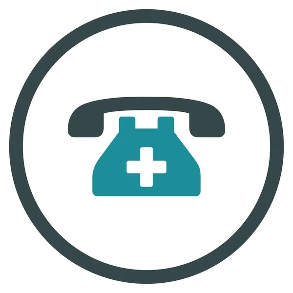 Kliniği telefon yuvarlak simge — Stok Vektör