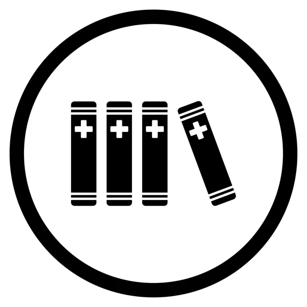 Медична бібліотека Кругла ікона — стоковий вектор