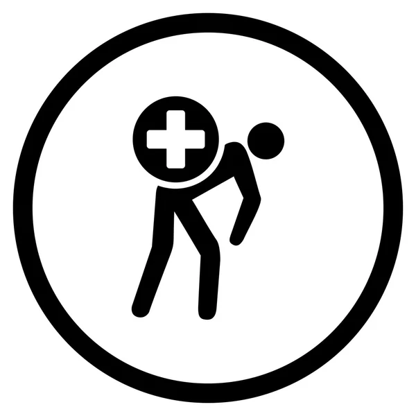 Mensajero de medicamentos redondeado icono — Vector de stock