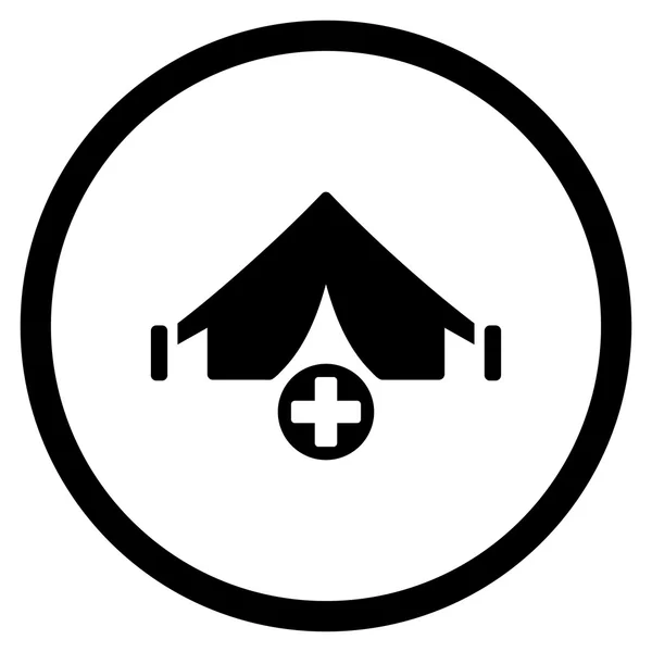 Field Hospital Circled Icon — Stock Vector