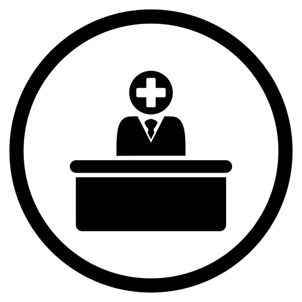 Burócrata médico redondeado icono — Vector de stock