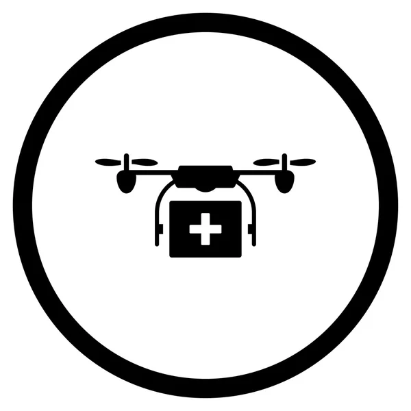 Medical Air Copter Shipping Circled Icon — Stock Vector