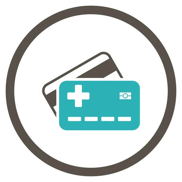 Zdravotní pojištění karet zaoblené ikona — Stockový vektor