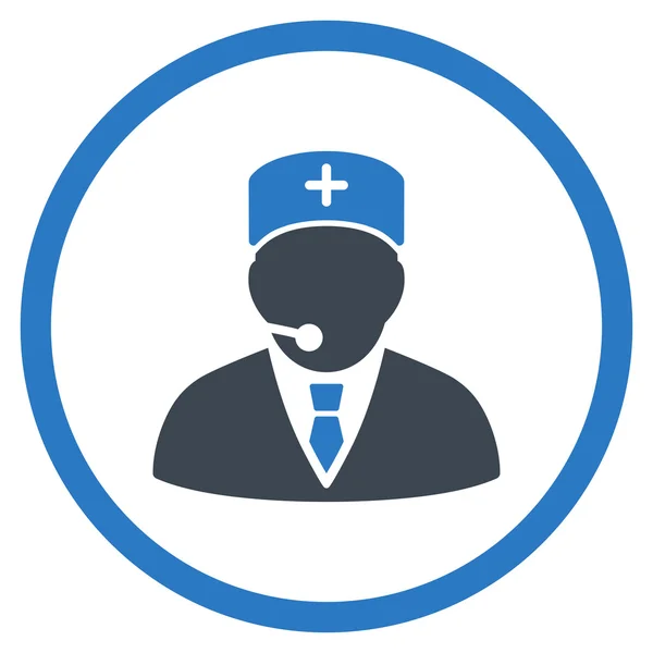 Medische Manager afgerond pictogram — Stockvector