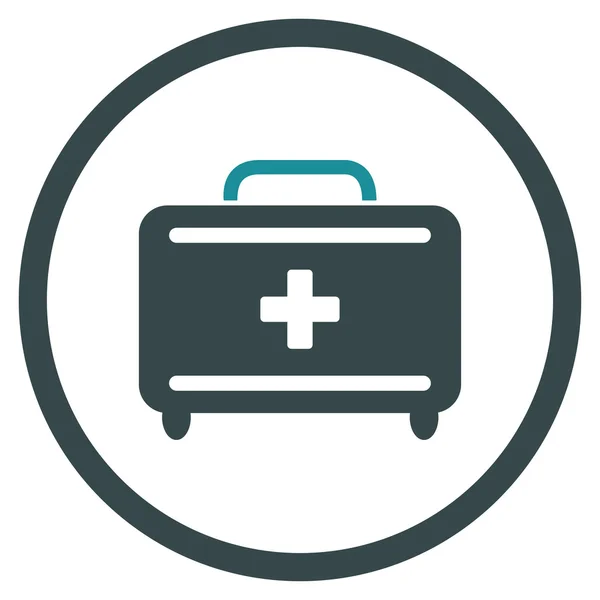First Aid Toolkit Circled Icon — Stock Vector