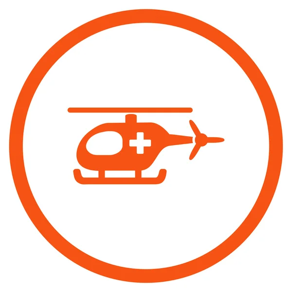 Icono redondeado helicóptero de ambulancia — Archivo Imágenes Vectoriales