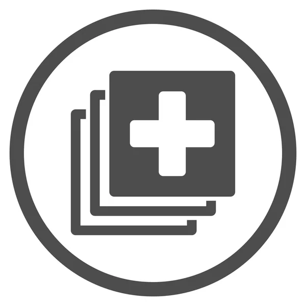 Documentos médicos Icono redondeado — Vector de stock