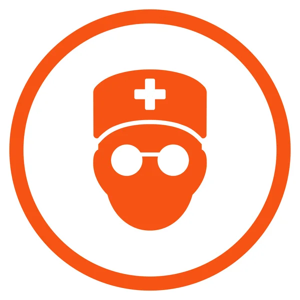 Medic hoofd omcirkelde pictogram — Stockvector