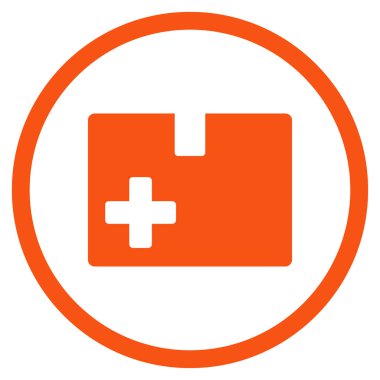 Tıbbi kutusu yuvarlak simge