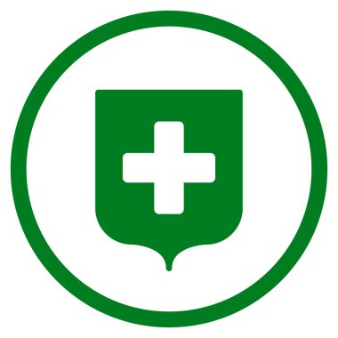 Tıbbi kalkan daire içinde kutsal kişilerin resmi