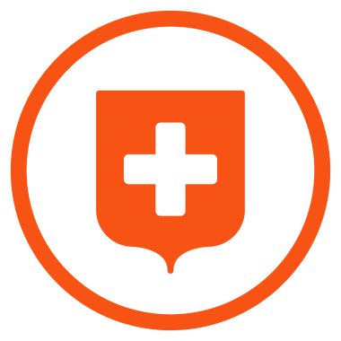 Tıbbi kalkan yuvarlak simgesi