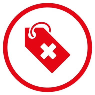 Hastane etiketi yuvarlak simgesi