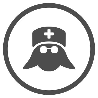 Tıbbi hemşire kafa simgesi yuvarlak