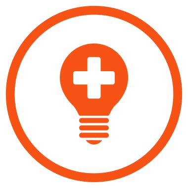 Sağlığa bakım ampul simgesi yuvarlak