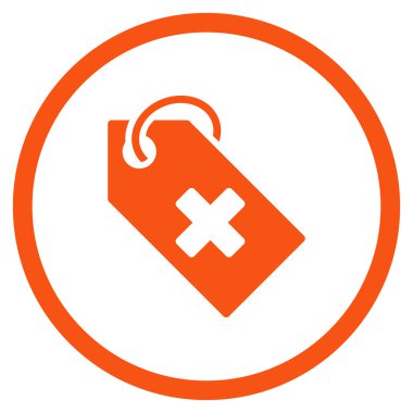 Hastane etiketi yuvarlak simgesi