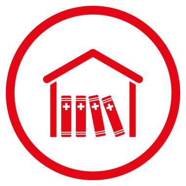 Tıp kütüphanesi yuvarlak simge