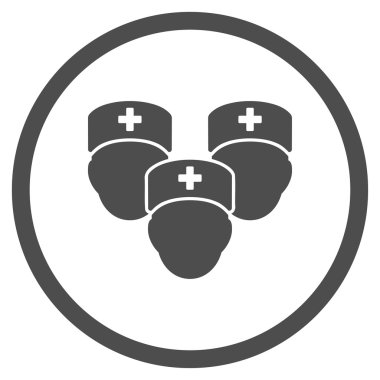 Sağlık personeli yuvarlak simge