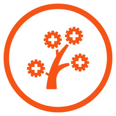 Tıbbi teknoloji ağacı yuvarlak simge