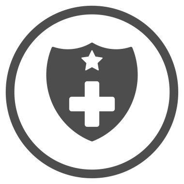 Tıbbi Sigorta kalkan yuvarlak simgesi
