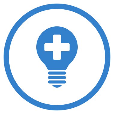 Sağlığa bakım ampul simgesi yuvarlak