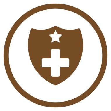 Tıbbi Sigorta kalkan yuvarlak simgesi