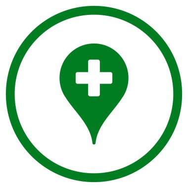 Klinik harita işaretçi yuvarlak simgesi