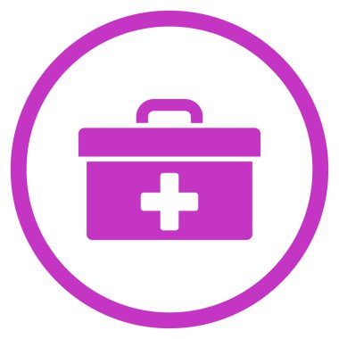 İlkyardım araç kutusu yuvarlak simgesi