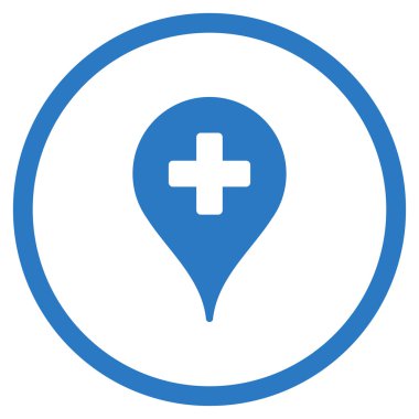 Klinik harita işaretçi yuvarlak simgesi