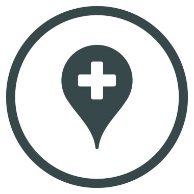 Hastane harita işaretçi çember simge