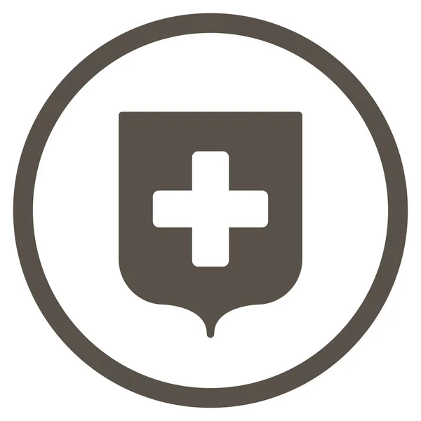 Icona circolare scudo medico — Vettoriale Stock