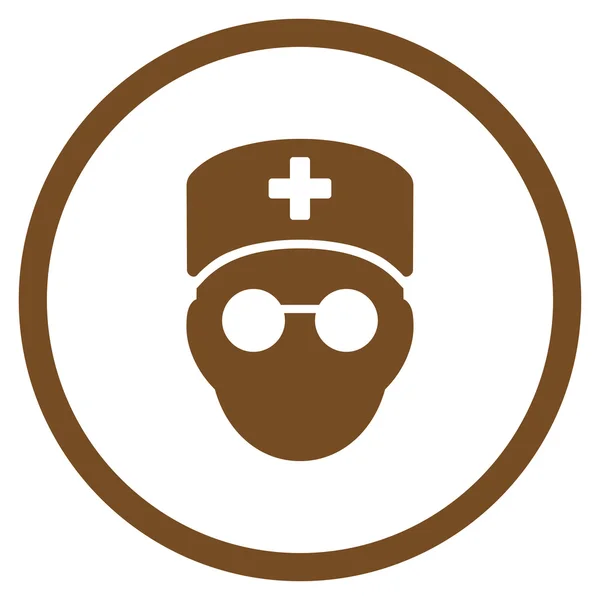 Medic Head Rounded Icon — Stock Vector