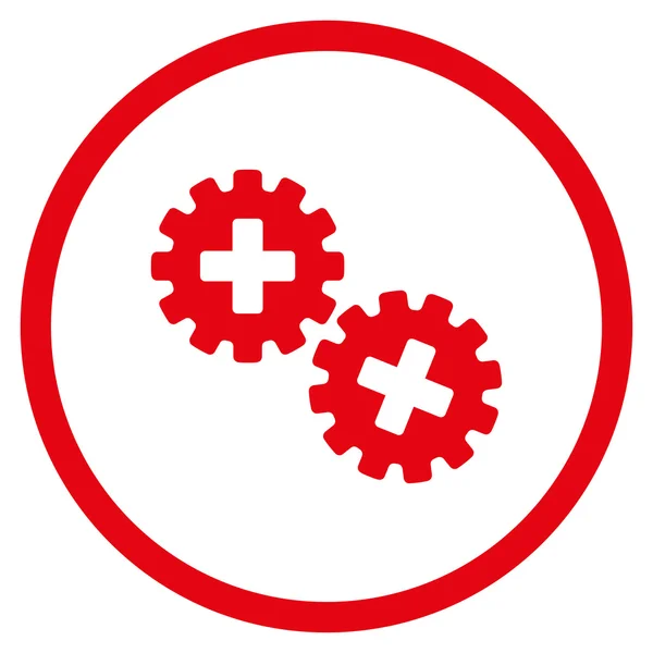 Medical Gears Circled Icon — Stock Vector