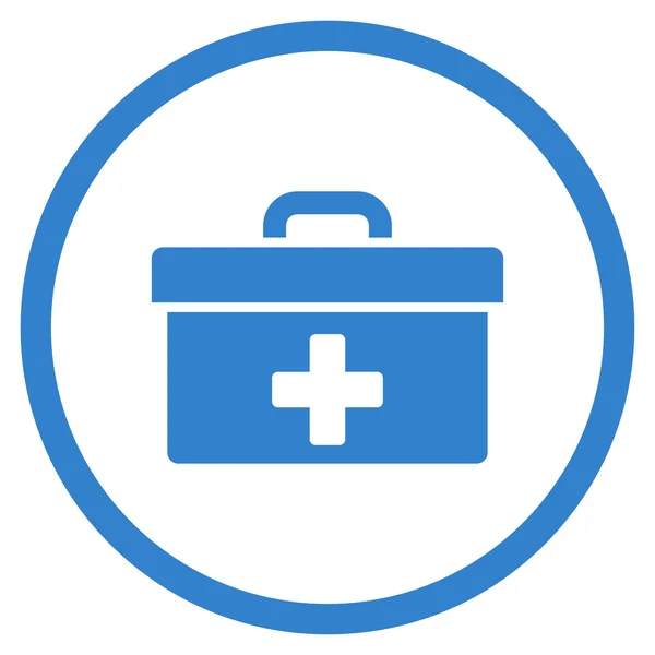 Icono circular de caja de herramientas de primeros auxilios — Vector de stock