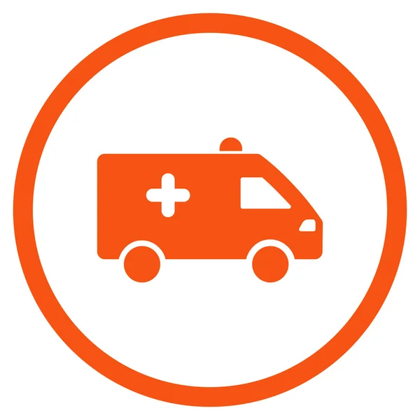 Icône ronde de voiture d'hôpital — Image vectorielle